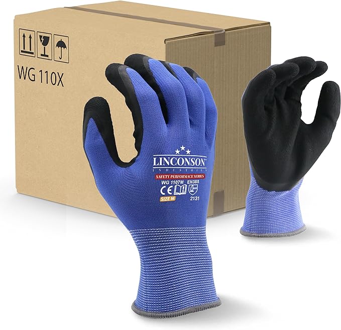 linconson 12 Pack Safety Performance Series Construction Mechanics Work Gloves