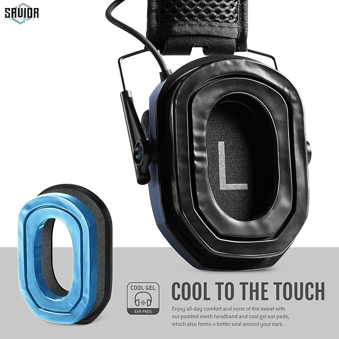 Savior Equipment Apollo Electronic Earmuffs For Shooting w/Gel Ear Pads, 24dB NRR, Noise Cancelling Ear Protection Headset