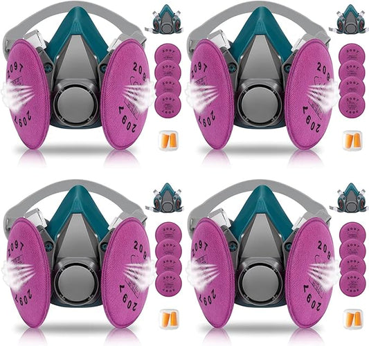 Reusable Respirator Mask with Activated carbon filter cottons for Gas, Organic Vapors