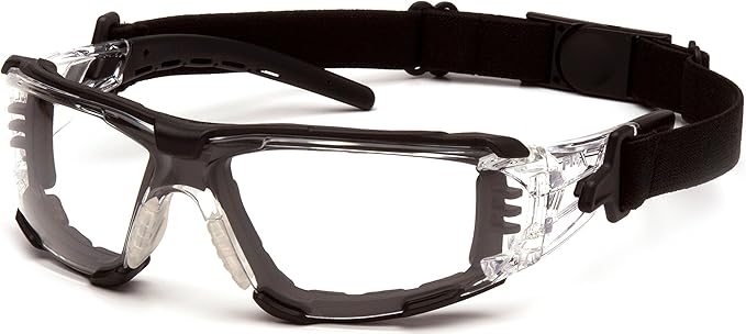 Pyramex Fyxate Safety Glasses, Clear H2MAX Anti-Fog Lens