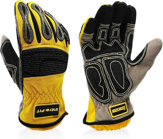 Medium Duty Extrication Recue Gloves, Cut Resistant, Oil & Water Resistant, EN388 Rate 4242XP/4131, Orange/Yellow