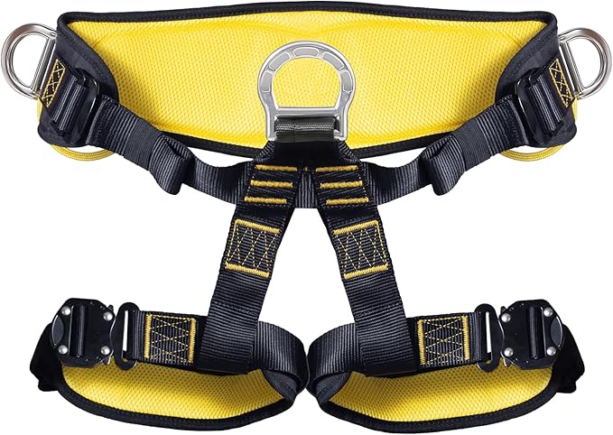 VEVOR Half Body Safety Harness, Tree Climbing Harness with Added Padding on Waist and Leg, Half Protection Harness 340 lbs, ASTM F1772-17 Certification, for Fire Rescuing Caving Rock Climbing