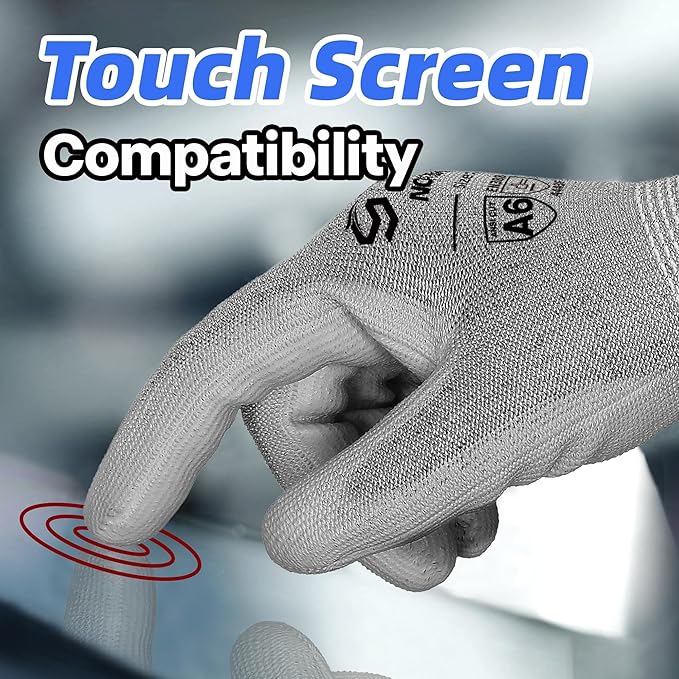 Schwer 3 Pairs AIR-SOFT Cut Resistant Gloves AR7120 ANSI A6 Cut Proof Work Gloves, Touchscreen, for Men and Women Used for Woodworking, Glass Cutting, Construction, Cargo Handling, Car Repair, XL