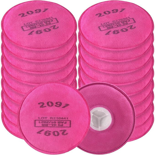 (10 Pairs)2091 Particulate Filter for Respirator,Respirator Filters/Cartridges,Compatible with 6000,7000,FF-400 Respirator mask,Suitable for Filtering Solid Particulate Matter,Dust,Asbestos etc