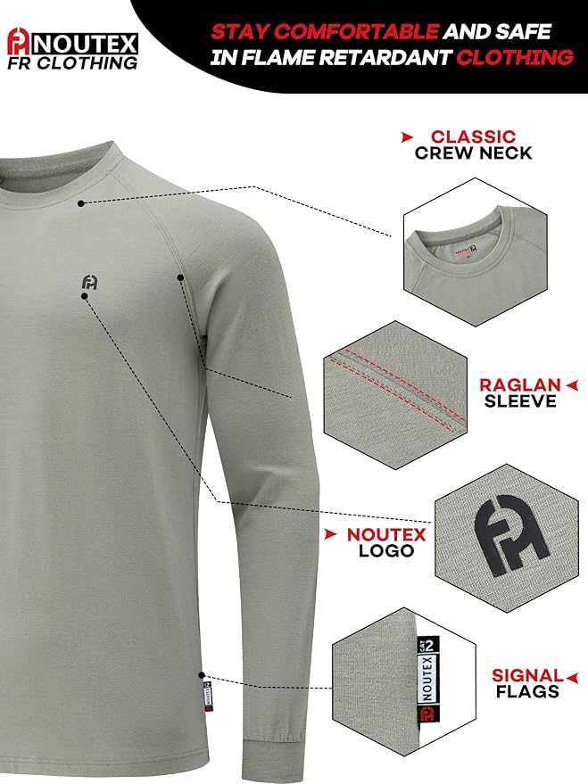 FR Shirts for Men NFPA2112 Flame Resistant Shirts 6.0oz Light Weight Long Sleeve Fire Retardant Shirts