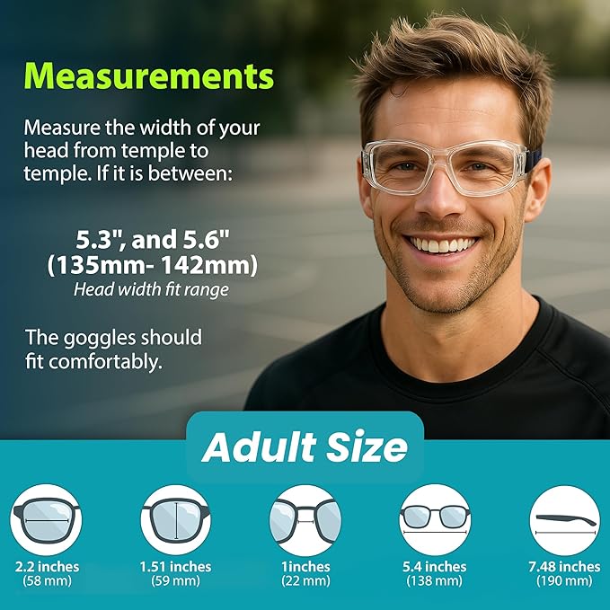 BLUE CUT Safety Outdoor Sports Goggles Unisex Anti Fog Ideal For Basketball Racquetball
