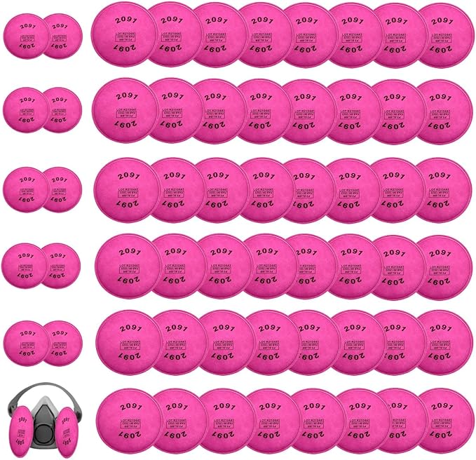 100pcs(50Pack) 2091 Particulate Filter,2091 Filter Compatible with 6000 6200 6800 7000 FF-4 Series to Replace Filters
