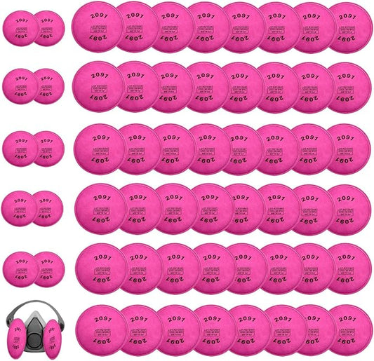 100pcs(50Pack) 2091 Particulate Filter,2091 Filter Compatible with 6000 6200 6800 7000 FF-4 Series to Replace Filters