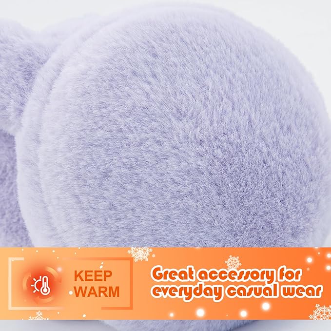 Kids Winter Earmuffs Baby Warm Ear Muff Girls Cute Furry Ear Warmers Boys Foldable Ear Covers for Cold Weather