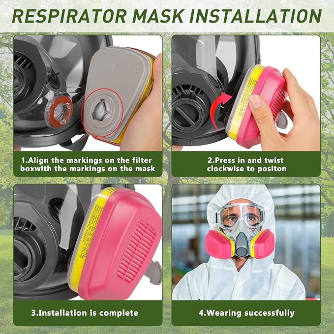 (30 Pair) 60923 Respirator Cartridge Particulate Filter, for 6000, 7000 and FF-400 Series Masks, Effective Filtering Organic Vapors, Acid Gases, Chemical, Dust …