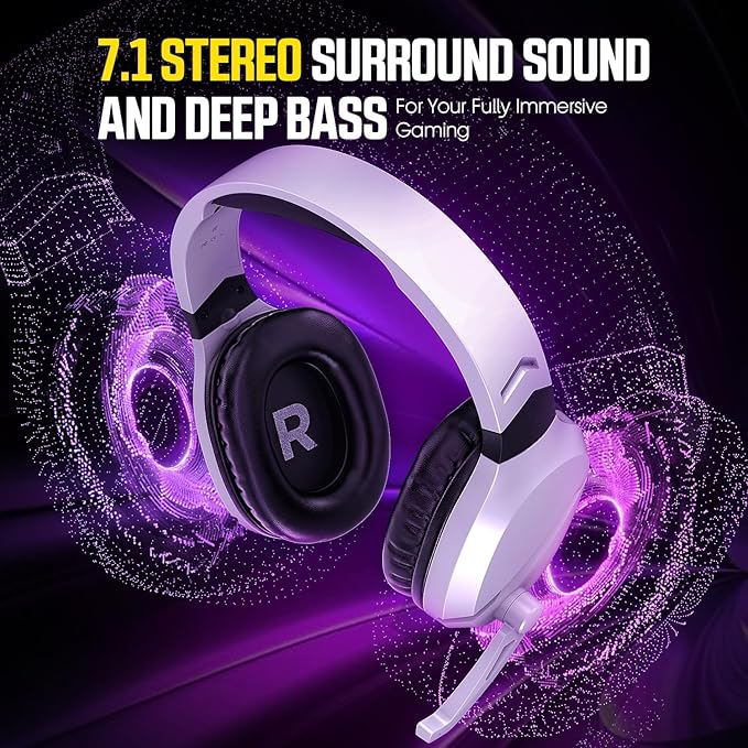 Wireless Gaming Headset with Noise Canceling Microphone for PS5, PC, PS4, 2.4G/Bluetooth Gaming Headphones with USB and Type-c Connector, Wired Mode for Controller Gamecube
