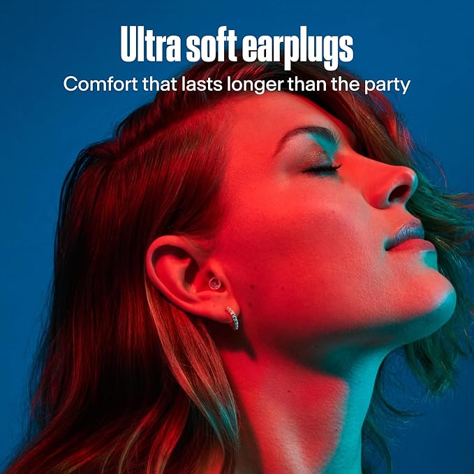 Alpine PartyPlug Concert Ear Plugs with 19dB Noise Reduction - Reusable Hearing Protection for Music Festivals, Raves & Live Events, Clear Sound Quality, Incl. 3 Tip Sizes (S/M/L), Transparent