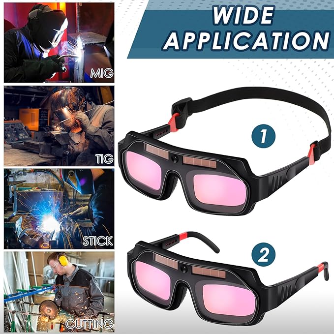 1 Set Welding Glasses Solar Welding Goggles Auto Darkening Welder Glasses Mask Helmet with Replacement Lenses