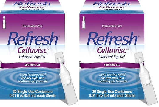 Refresh Celluvisc Lubricant Eye Gel Drops, Single-Use Containers, 30 Count (Pack of 2)