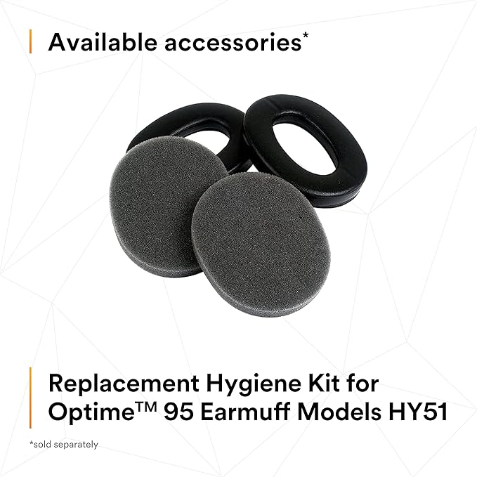 3M PELTOR Hearing Protection Optime 95 Earmuffs, Adjustable Earcups, E-A-Rfit Compatible, Stainless Steel