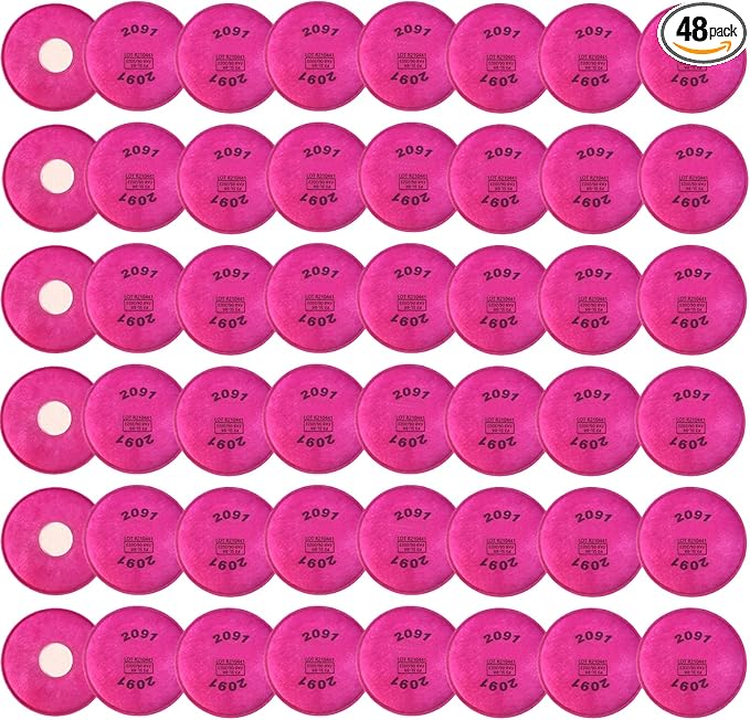48PCS(24Pack) 2091 Filters for Respirator Compatible with 2091, Replacement for 6000 6200 6800 7000 FF-4 Series for Against Dust Welding Painting, Sanding, Woodworking