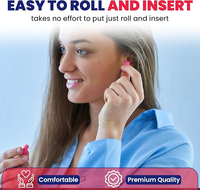 100 Pair Foam Extra Small Ear Plugs for Kids, and Adults with Small Ear Canals - Individually Wrapped Disposable Noise Cancelling Earplugs for Noise Reduction Sleeping Music Baby Toddler Hearing