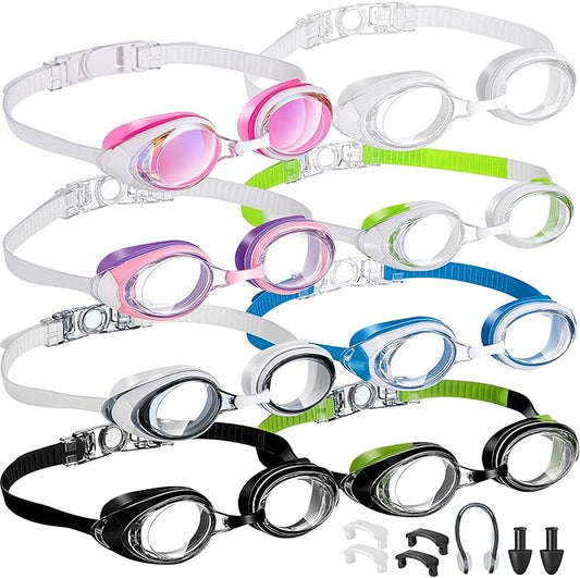 Konohan 8 Pack Kids Goggles Swim Goggles for Adult Kids Swimming Glasses Anti Fog Silicone No Leak Pool Glasses