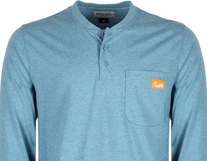 Titicaca FR Shirts for Men 5.5OZ Light Weight for Summer Flame Resistant Henley Shirts