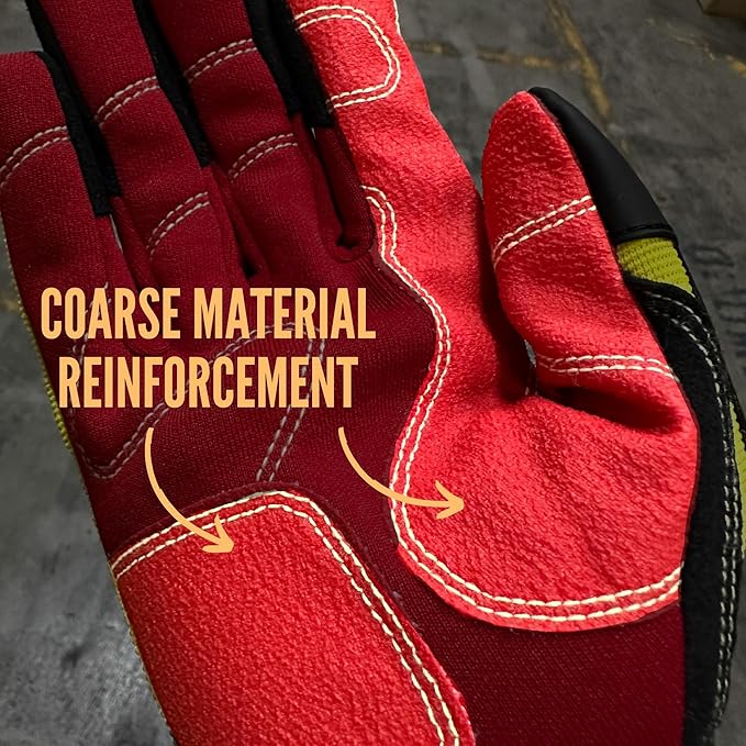 Cestus 3084, ANSI cut A2 Impact Gloves, (1, 3, 10, 50 pairs) Heavy Duty Work Gloves for Construction, Rigging, Tow Truck