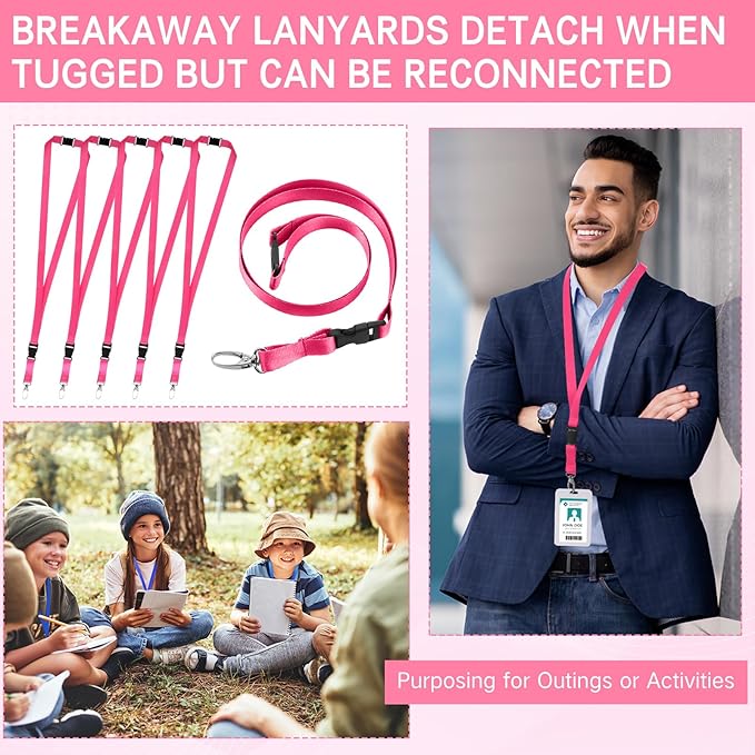 Windyun Break Away Lanyards for ID Badges and Keys Neck Strap with Quick Release Buckle Name Tag Detachable Lanyards