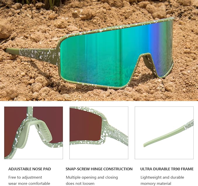 MAXJULI Polarized Sunglasses for Men Women, Windproof Outdoor Sports Cycling Running UV400 Protection Sun Glasses 8121