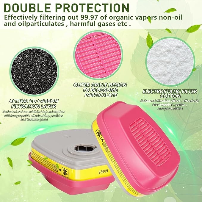 (6 Pair) 60923 Respirator Cartridge Particulate Filter, for 6000, 7000 and FF-400 Series Masks, Effective Filtering Organic Vapors, Acid Gases, Chemical, Dust …