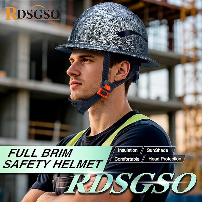 Full Brim Hard Hats ANSI/ISEA Z89.1 Type I Class E Certified 6-Point Suspension Lightweight Vented Adjustable Safety Helmet for Construction Industrial
