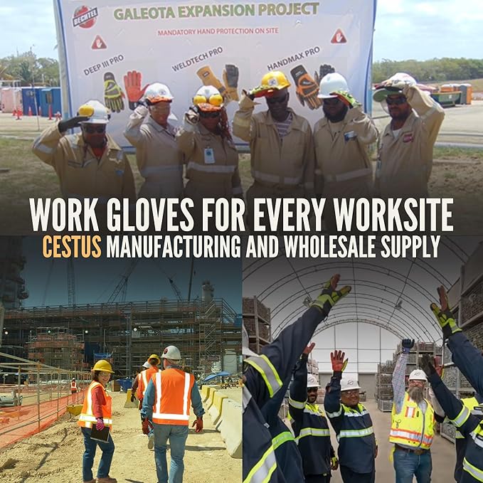 Cestus 3008, ANSI A4 Cut-Resistant Impact Gloves (1,3,12,48 Pairs) Nitrile Coated, Heavy Duty Work Gloves for Construction