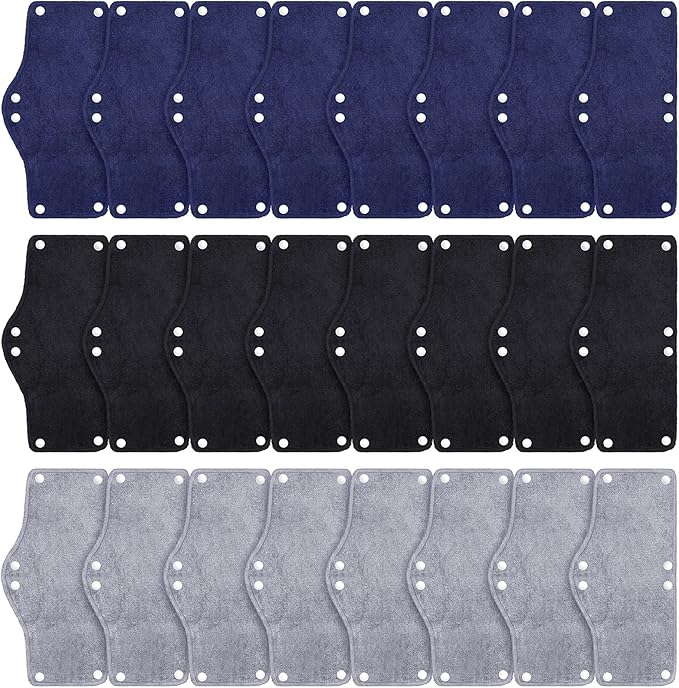 24 Pieces Hard Hat Sweatband, Cotton Helmet Sweatband Hard Hat Liner, Washable Sweat Band Reusable Safety Sweat Band Snap Hard Accessories (Dark Blue,Gray,Black)