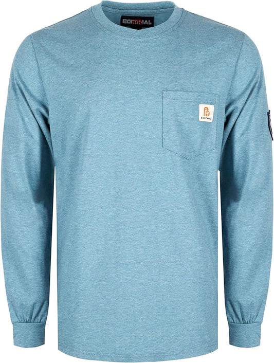 BOCOMAL FR Shirts Lightweight Classic Crew Long Sleeve Fire Resistant Shirt CAT2