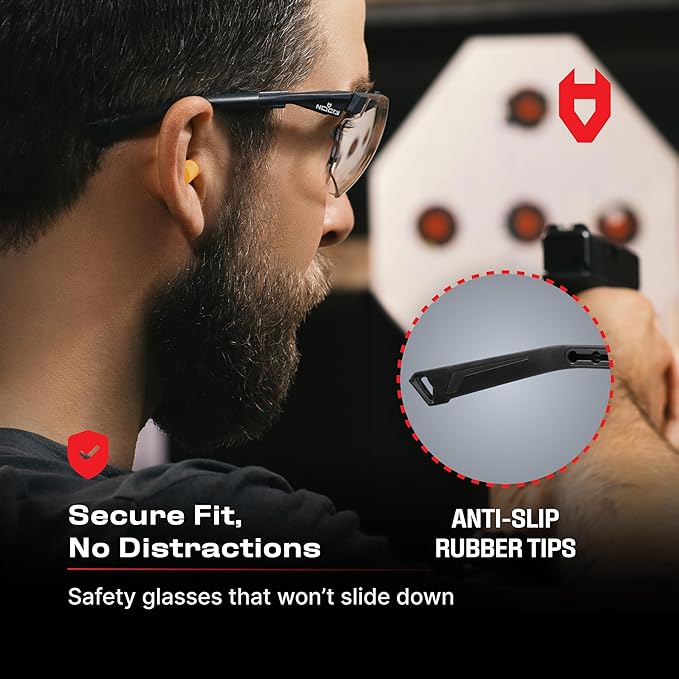 NoCry Anti Fog Safety Glasses for Men and Women – ANSI Z87 Rated, Scratch-Resistant Eyewear with Adjustable Temples and Nose Pad – 100% UV Eye Protection