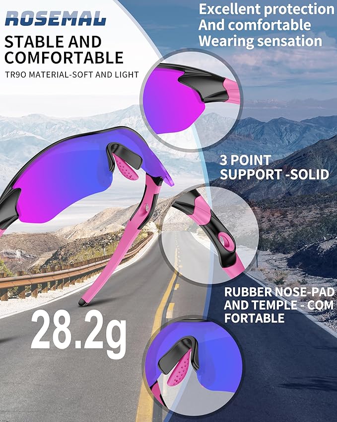 Polarized Sports Sunglasses for Men Women Youth Baseball Running Fishing Tennis Golf Cycling Driving Motor TAC UV400 TR90