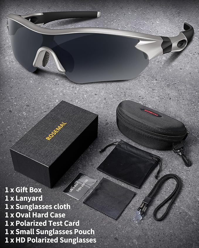 Polarized Sports Sunglasses for Men Women Youth Baseball Running Fishing Tennis Golf Cycling Driving Motor TAC UV400 TR90