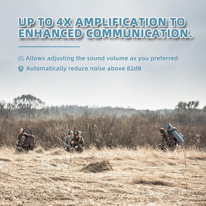 PROHEAR Electronic Ear Protection with Gel Pads for Shooting with 4X Sound Amplification, Gun Range Hearing Protection Muffs, NRR 23dB Noise Reduction Headphones for Hunting, Black