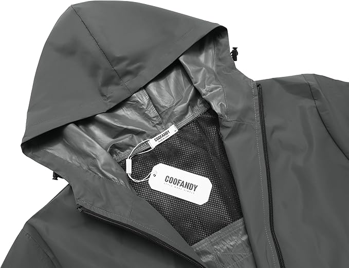 COOFANDY Men's Rain Suit 2 Piece Waterproof Breathable Rain Gear Lightweight Rain Jacket Pants Rainwear Suit