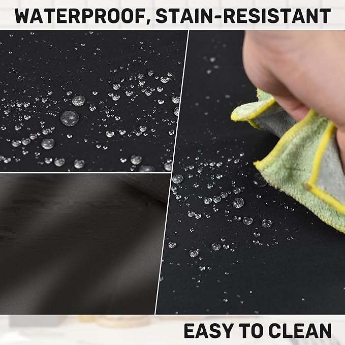 3 Pack Waist Apron with 3 Pockets, Unisex Black Waiter Aprons, Water Resistant Server Aprons for Restaurant Chef Bar
