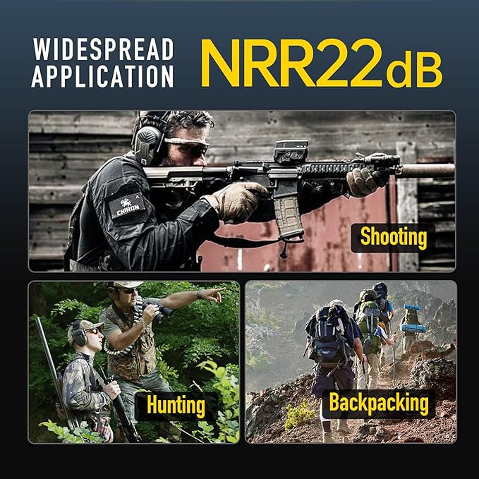 Shooting Ear Protection, Electronic Ear Protection For Gun Range Bluetooth 5.4 Ear Muffs with Gel Ear Pads, 29dB SNR