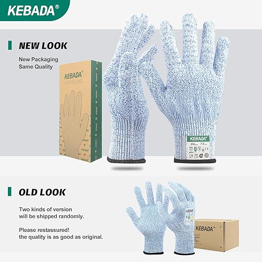 Kebada Cut Resistant Gloves, Food Grade Cut Proof Gloves for Kitchen, ANSI A4 Safety Protection, Ideal for Chef's Work, X-Large, (3 Pairs)