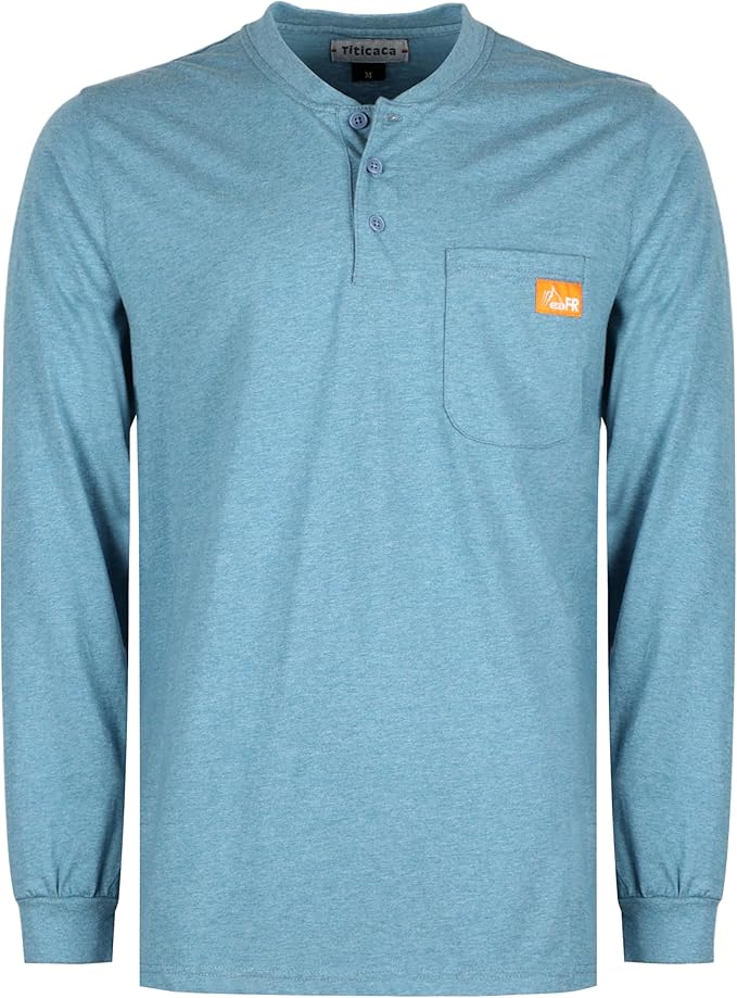 Titicaca FR Shirts for Men 5.5OZ Light Weight for Summer Flame Resistant Henley Shirts
