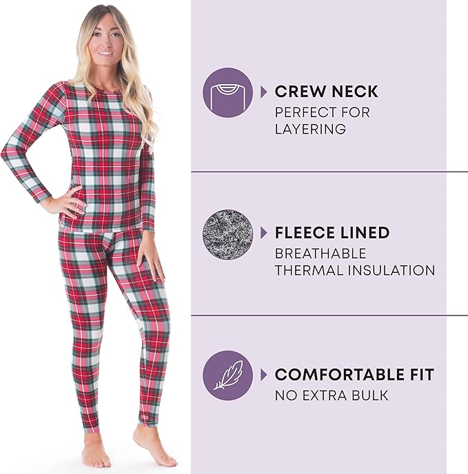 Rocky Thermal Underwear for Women, Long Johns Fleece Lined Set, Shirt & Pants, Base Layer w/Leggings/Bottoms Ski/Extreme Cold