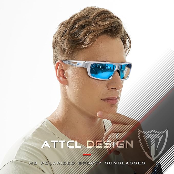 ATTCL Sports Polarized Sunglasses For Men Cycling Driving Fishing 100% UV Protection