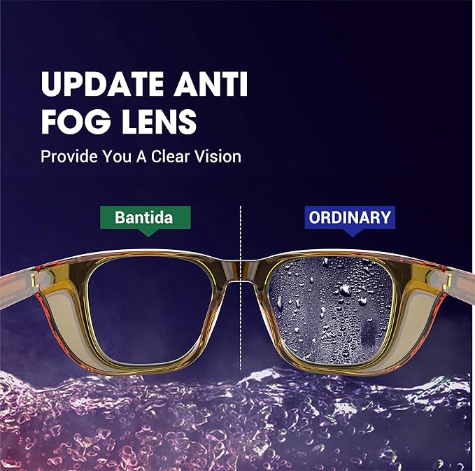 Safety Glasses Anti-Fog Eye Protection Blue Light Blocking Glasses for Women Men
