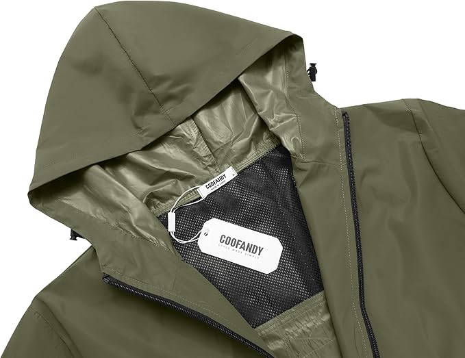 COOFANDY Men's Rain Suit 2 Piece Waterproof Breathable Rain Gear Lightweight Rain Jacket Pants Rainwear Suit