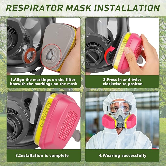 (3 Pair) 60923 Respirator Cartridge Particulate Filter, for 6000, 7000 and FF-400 Series Masks, Effective Filtering Organic Vapors, Acid Gases, Chemical, Dust …