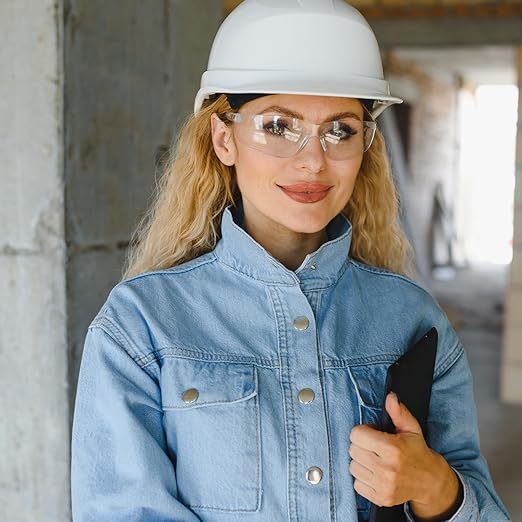 Clear Safety Glasses Bulk of 100 ANSI Z87.1 Protective Eyewear Scratch-Resistant for Work, Lab, Construction
