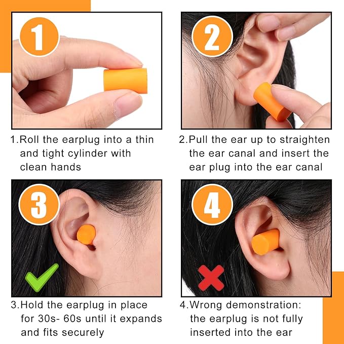 800 Pair Foam Ear Plugs Bulk for Sleeping Noise Cancelling 32db Disposable Comfortable Soft Ear Plugs Hearing Protection Quiet Sleep for Sleeping Snoring Shooting Music Concert