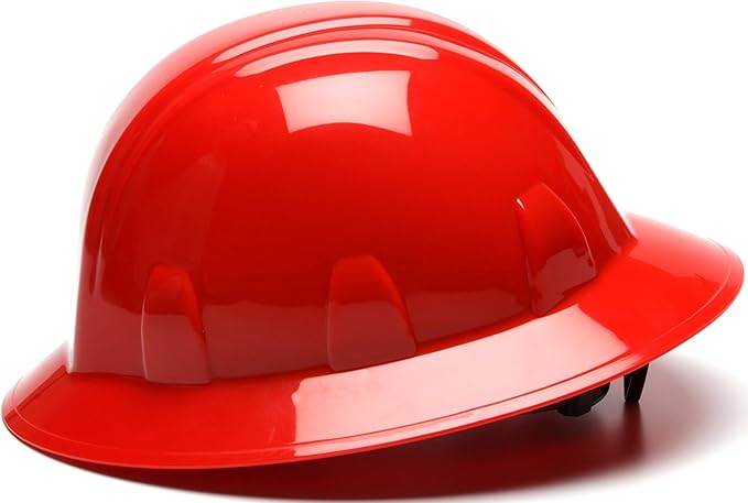 Pyramex SL Series Full Brim Hard Hat 4-Point Ratchet Suspension
