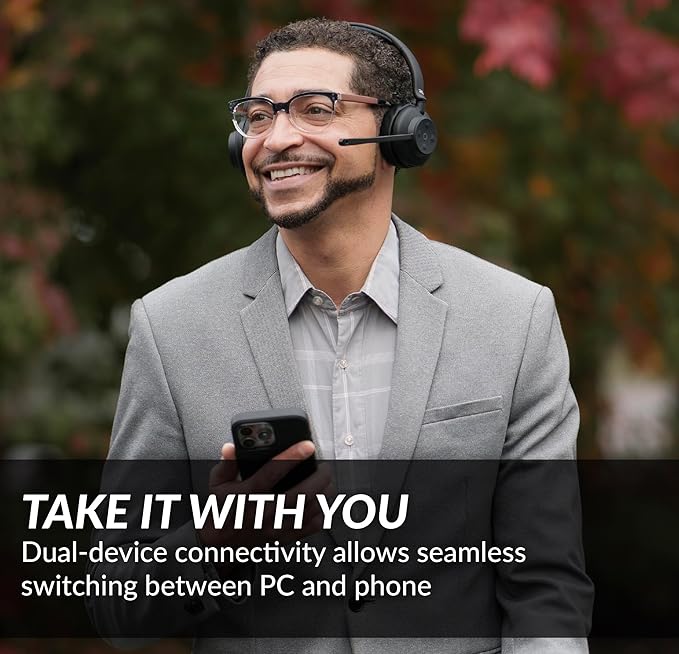 Cyber Acoustics Professional Wireless Headset with AI Noise Cancelation (HS-1500BT II) - Includes ANC and AI-Powered Noise Canceling Tech for Professional Sounding Calls, USB-C Bluetooth Dongle