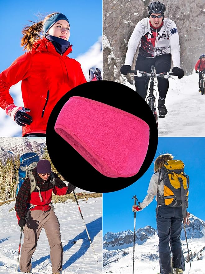 Boao 2 Pieces Ear Warmer Headbands Fleece Earmuffs Winter Ear Covers Running Wicking Ski Sport Headband for Women & Men